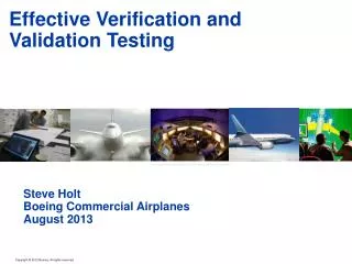 Effective Verification and Validation Testing