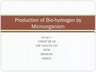 Production of Bio-hydrogen by Microorganism