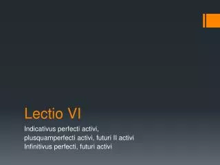 lectio vi