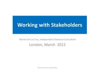 Working with Stakeholders