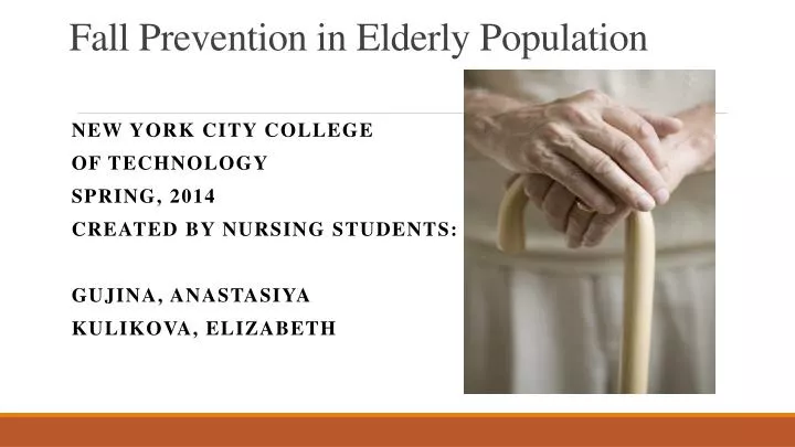 fall prevention in elderly population