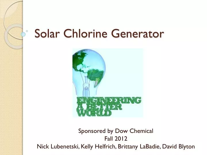 solar chlorine generator
