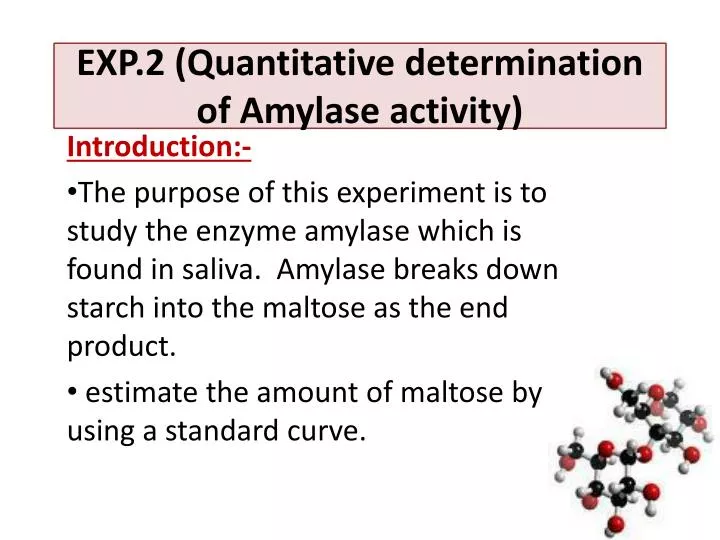 exp 2 quantitative determination of amylase activity