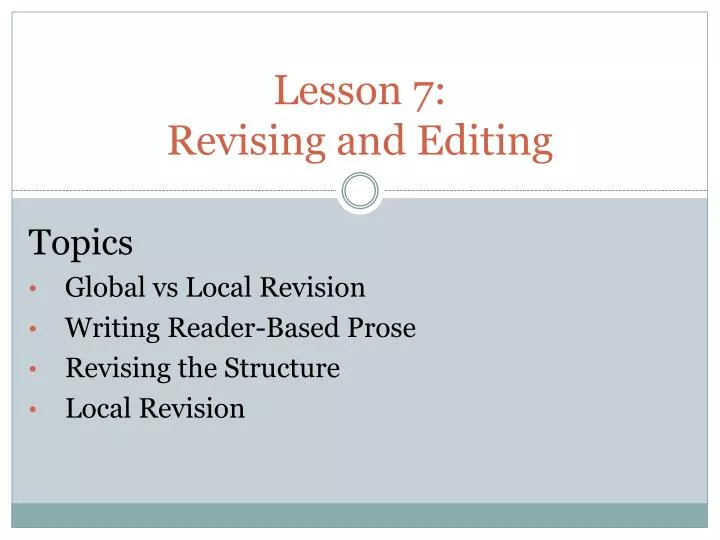 lesson 7 revising and editing