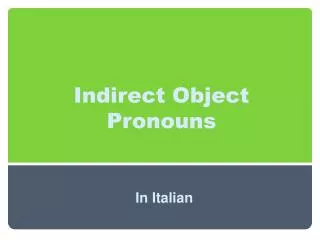 Indirect Object Pronouns