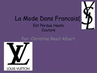 la mode dans francais