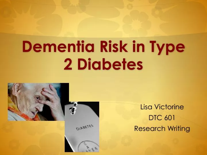 dementia risk in type 2 diabetes