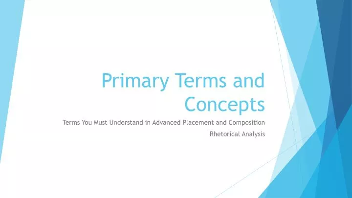 primary terms and concepts