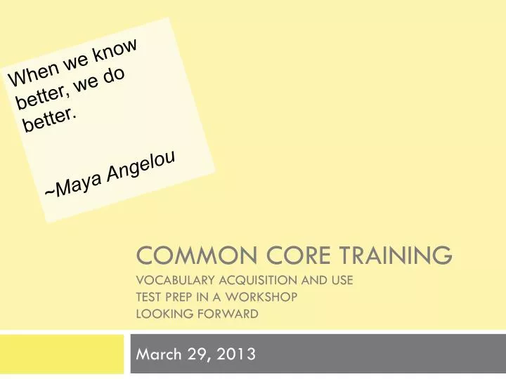 common core training vocabulary acquisition and use test prep in a workshop looking forward