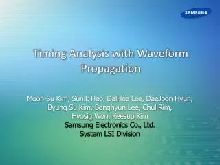 Timing Analysis with Waveform Propagation