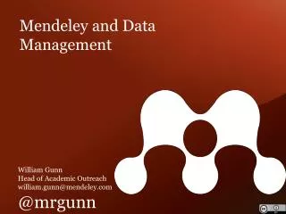 Mendeley and Data Management