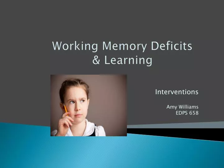 working memory deficits learning