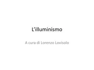 l illuminismo