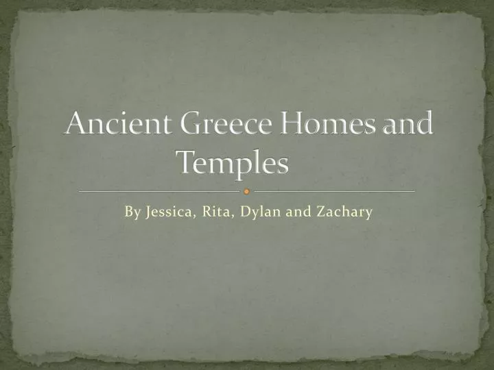 ancient greece homes and temples