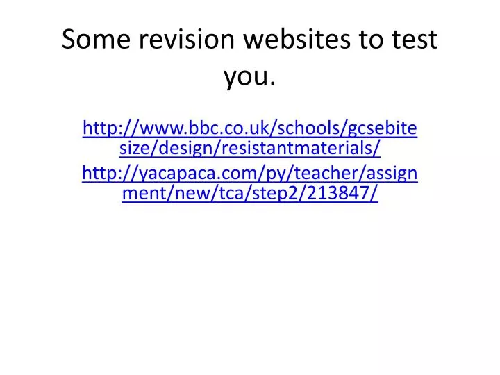 some revision websites to test you