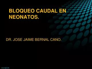 bloqueo caudal en neonatos