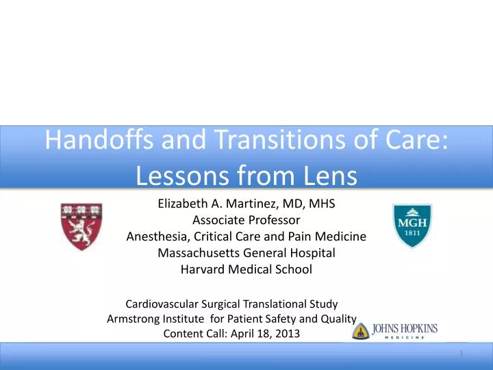 handoffs and transitions of care lessons from lens