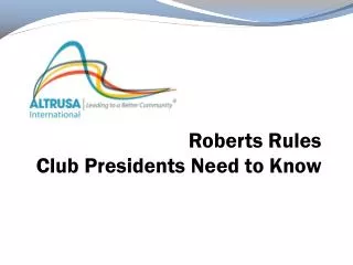 Roberts Rules Club Presidents Need to Know