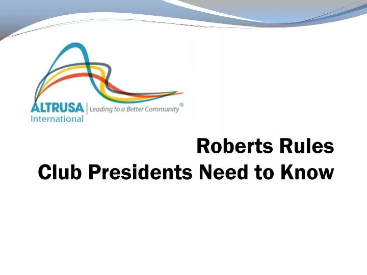 roberts rules club presidents need to know