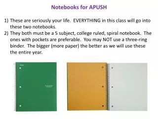 Notebooks for APUSH