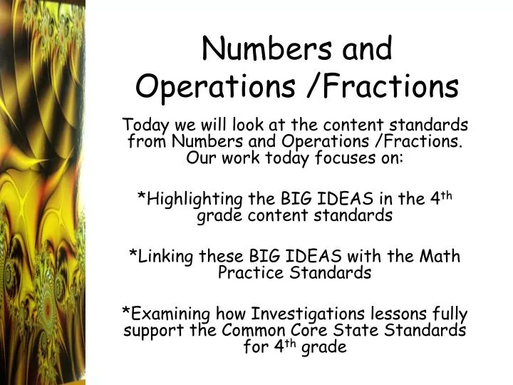numbers and operations fractions