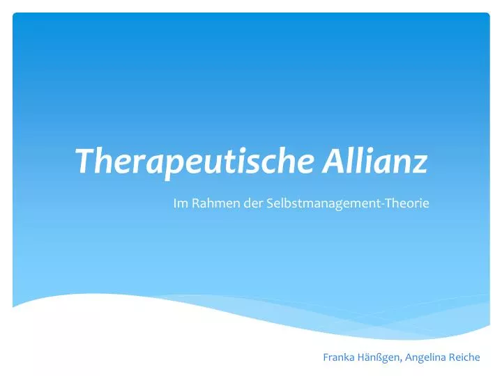therapeutische allianz