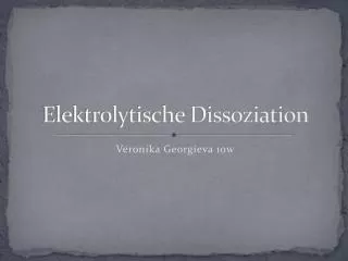 elektrolytische dissoziation
