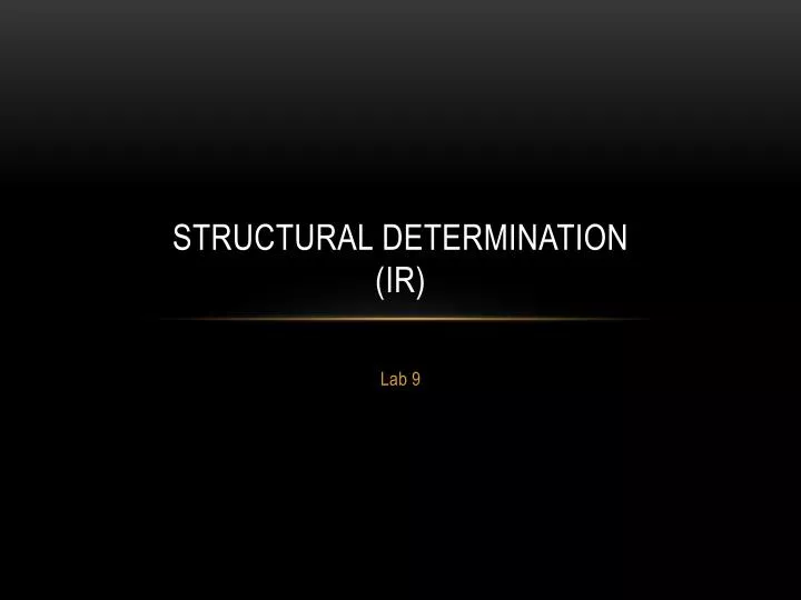 structural determination ir