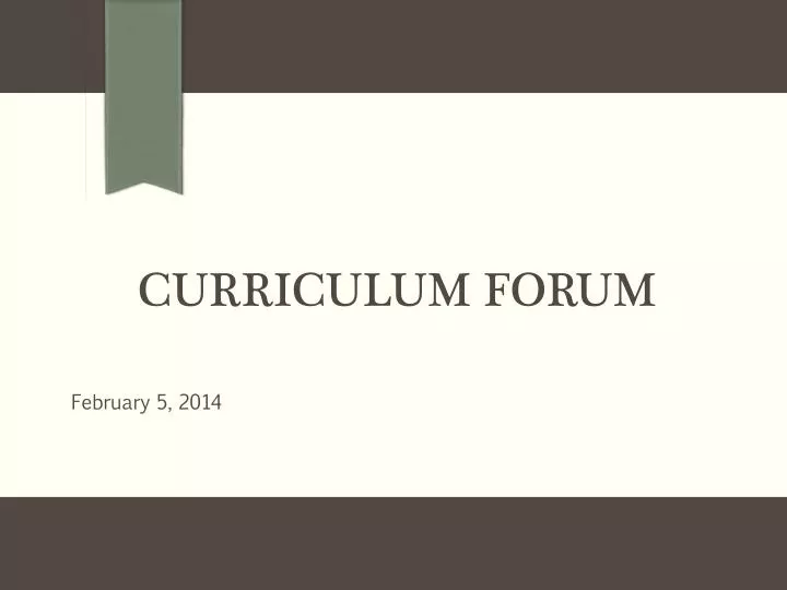 curriculum forum