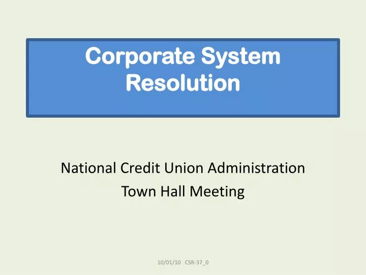 corporate system resolution