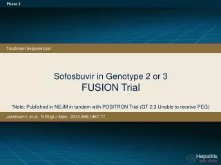 sofosbuvir in genotype 2 or 3 fusion trial