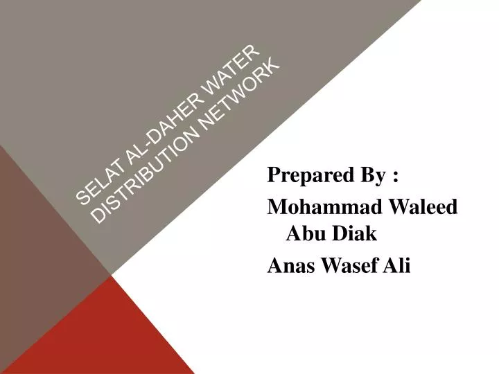 selat al daher water distribution network