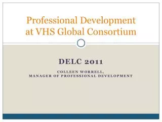 Professional Development at VHS Global Consortium