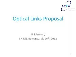 Optical Links P roposal