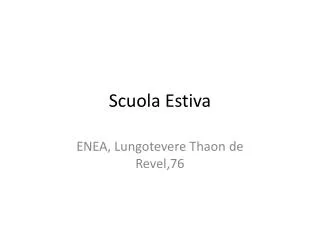 scuola estiva