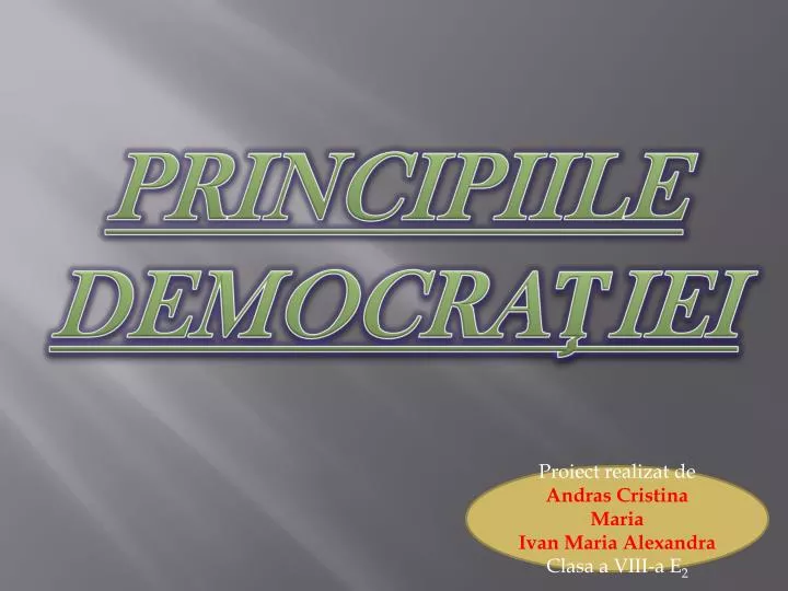 principiile democra iei