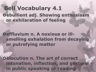 Bell Vocabulary 4.1
