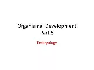 Organismal Development Part 5