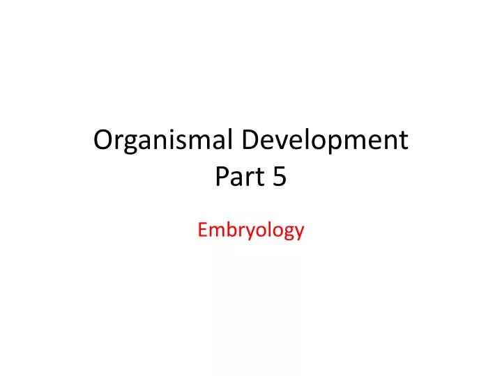 organismal development part 5