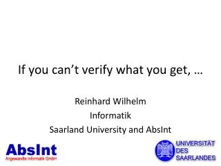If you can’t verify what you get, …