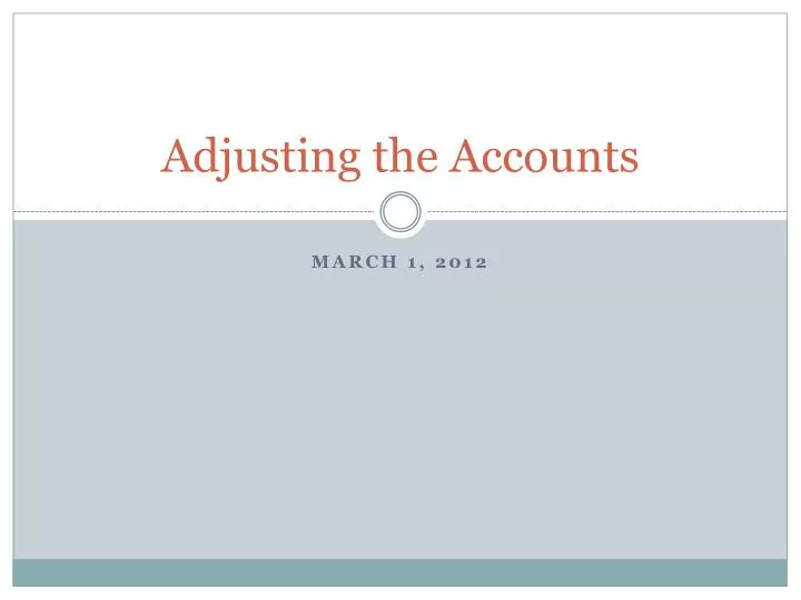 adjusting the accounts