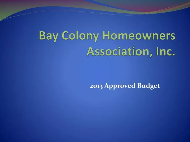 bay colony homeowners association inc