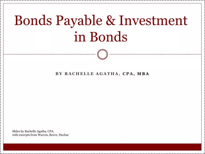 bonds payable investment in bonds
