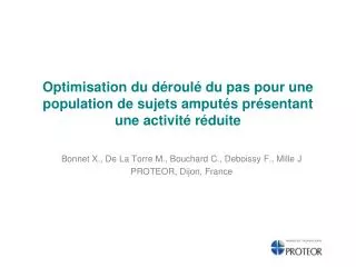 optimisation du d roul du pas pour une population de sujets amput s pr sentant une activit r duite