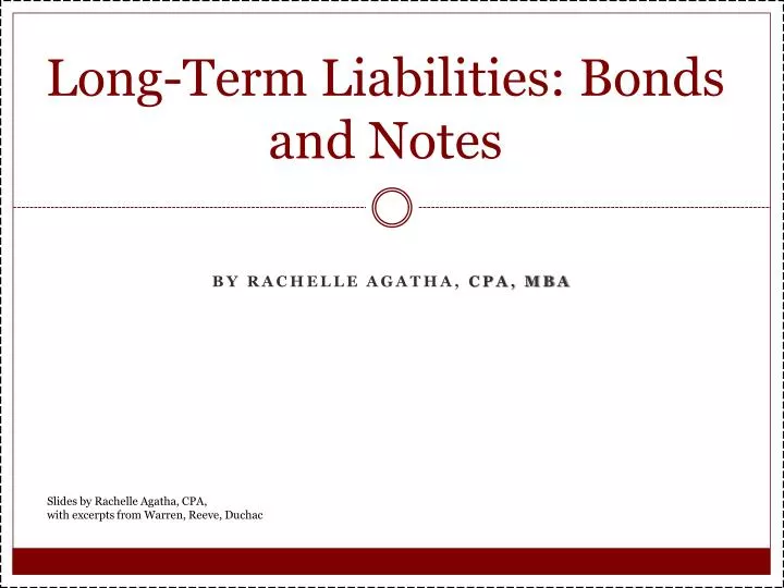 long term liabilities bonds and notes