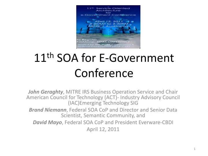 11 th soa for e government conference