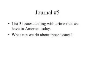 Journal #5