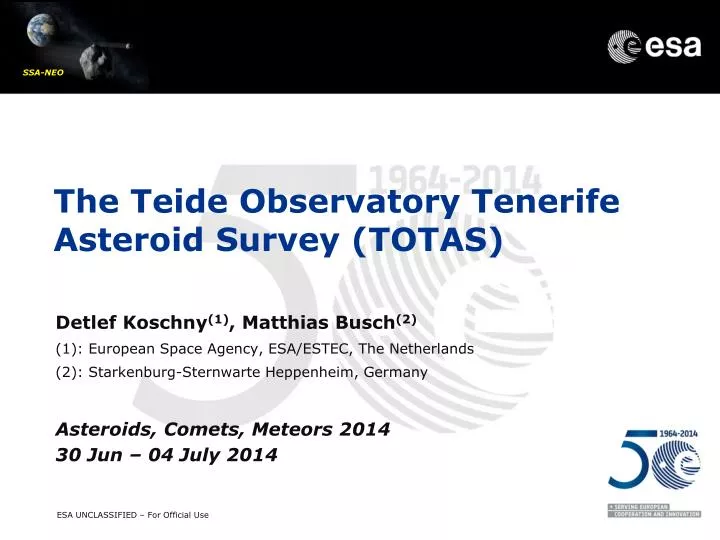 the teide observatory tenerife asteroid survey totas