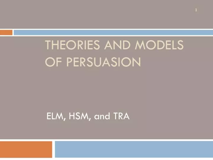 theories and models of persuasion