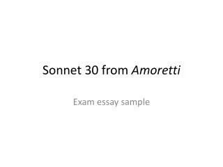 Sonnet 30 from Amoretti